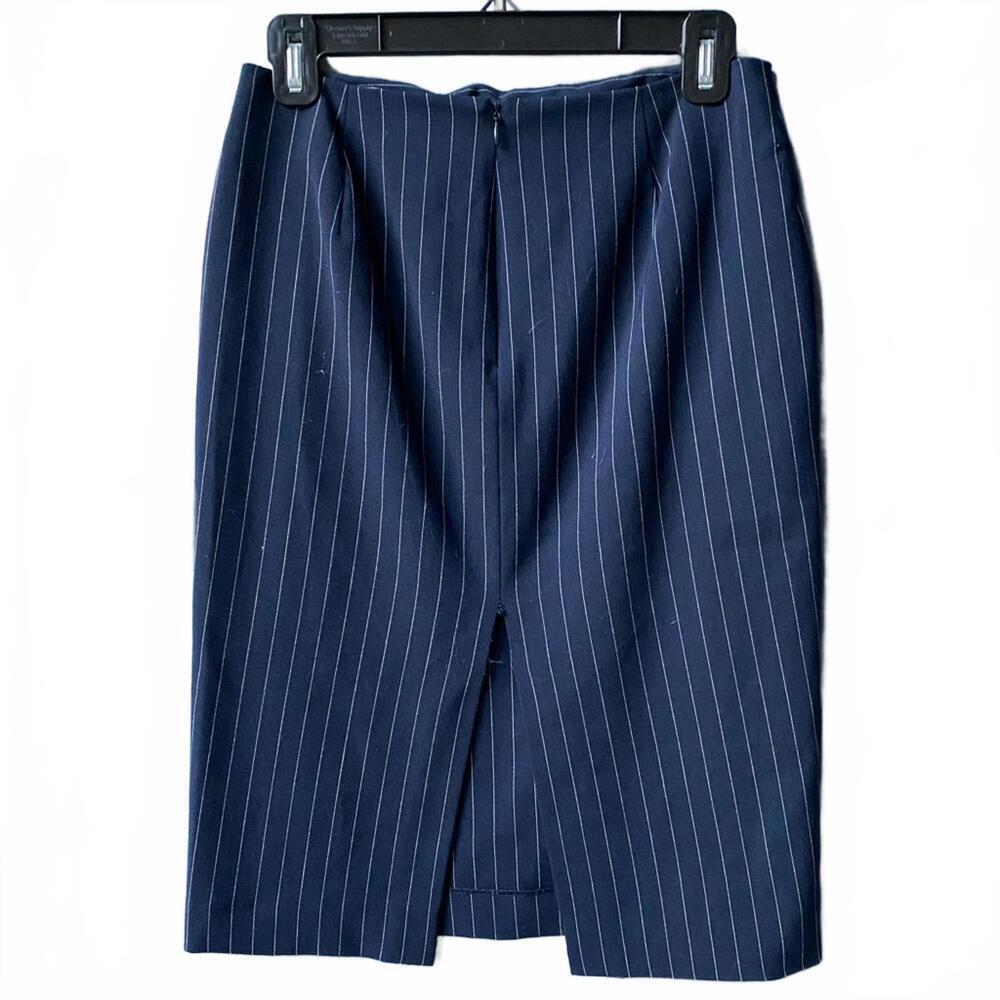 Vintage Victoria's Secret Navy Striped Pencil Mini Skirt 2 - Picture 4 of 7